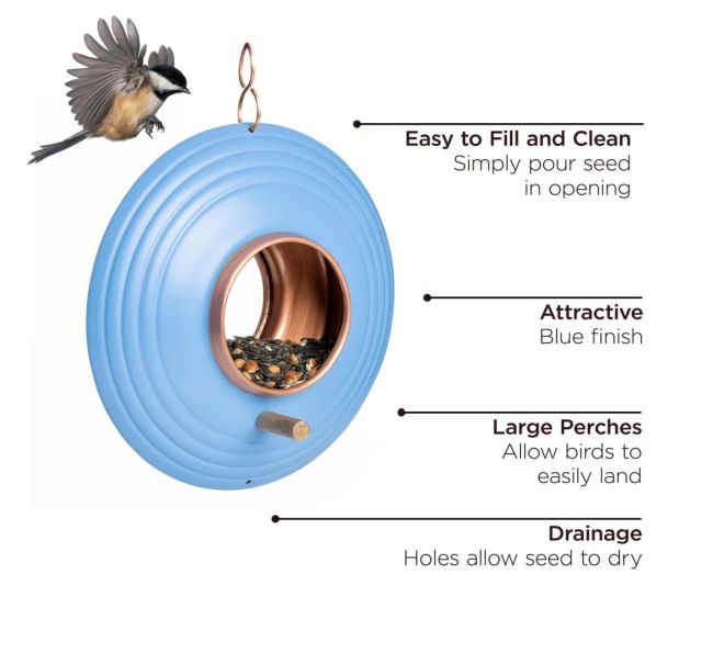 Deluxe Fly-Thru Bird Feeder Azure Blue