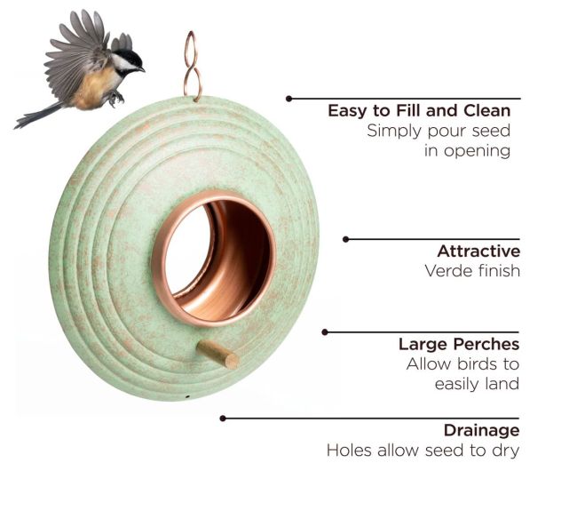 Deluxe Fly-Thru Bird Feeder Verde Green