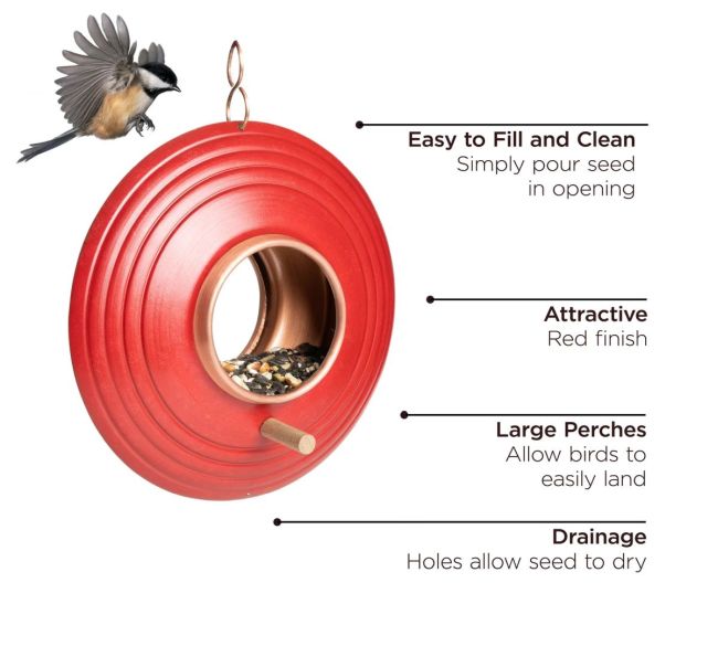 Deluxe Fly-Thru Bird Feeder Mojave Red