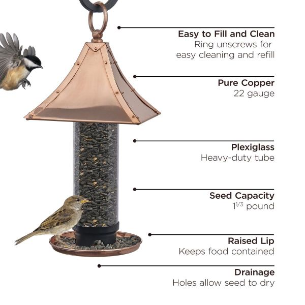 Palazzo Bird Feeder Polished Copper