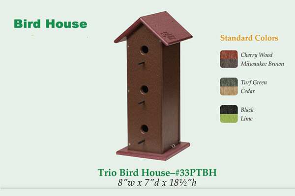 Amish Recycled Poly Trio Bird House