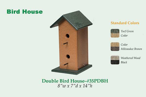 Amish Recycled Poly Double Bird House