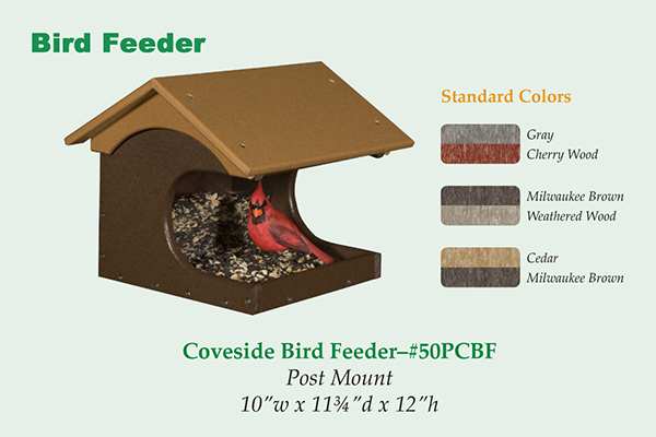 Amish Recycled Poly Coveside  Bird Feeder