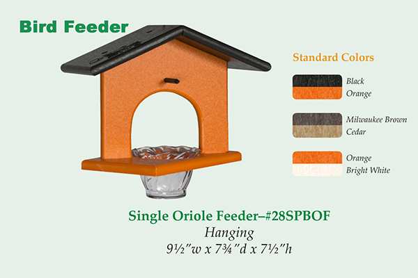 Amish Recycled Poly Single Oriole Feeder