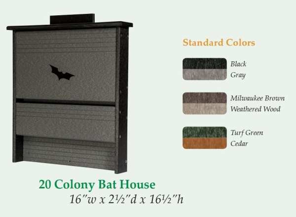 Amish Recycled Poly 20 Colony Bat House