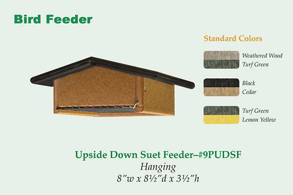 Amish Recycled Poly Upside Down Suet Feeder