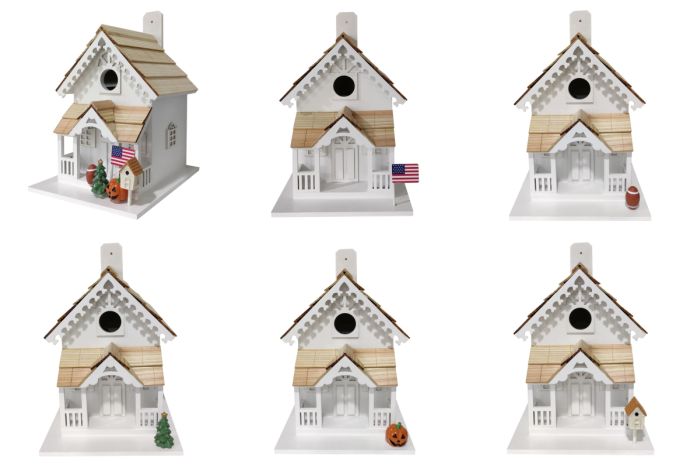 Season's Tweetings Birdhouse with 5 Decorations