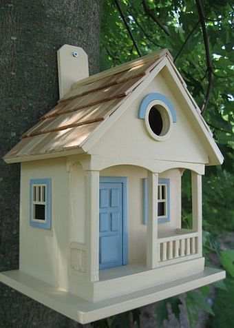 Pacific Grove Bird House Yellow/Blue