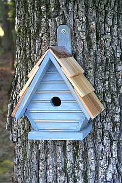 Heartwood Chick Shake Shingled Bird House Antique Blue