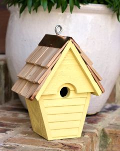 Wren In The Wind Bird House Yellow