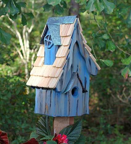 Boyds Bungalow Bird House Blue