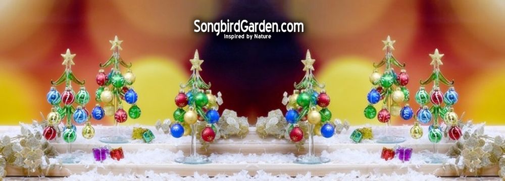 Miniature Glass Christmas Trees with Ornaments