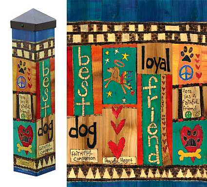 Dog Memorial 20" Art Pole 4x4
