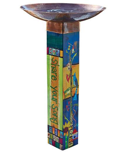 Gather Friends Art Pole Bird Bath 5x5