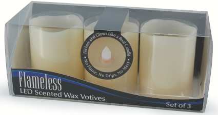 LED Candle Wax Votives Melted Top Set of 6
