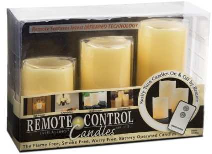 LED Vanilla Candle 3-Piece Gift Box Set with Remote