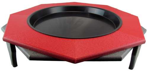 Recycled Poly Low-Profile Ground Bird Bath Red/Gray