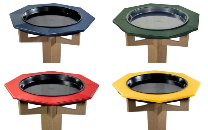 Recycled Poly Pedestal Bird Bath Colors