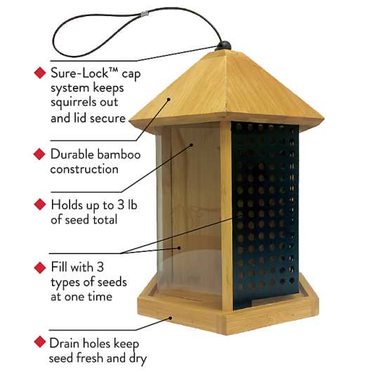 Trio Bamboo Bird Feeder