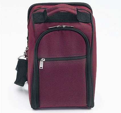 Two-Person Wine & Cheese Tote Burgundy