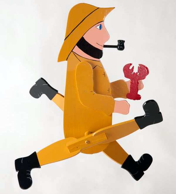 Classic Whirligig Character Lobster Fisherman