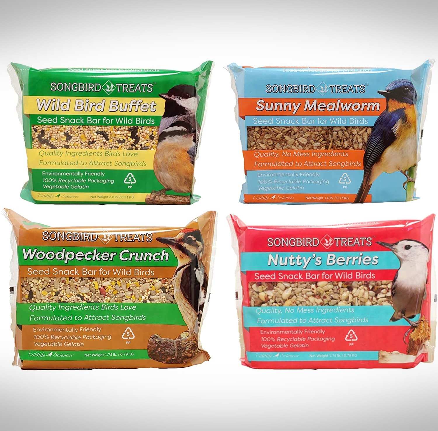 Songbird Treats Large Seed Bar Variety 4/Pack