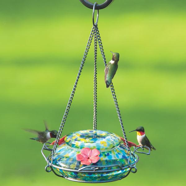 Garden Top Fill Solar LED Hummingbird Feeder