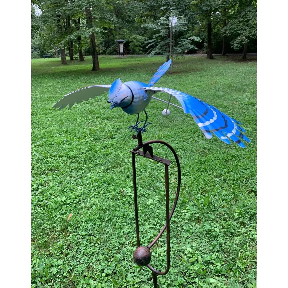 Rocker Garden Stake Flying Blue Jay 52