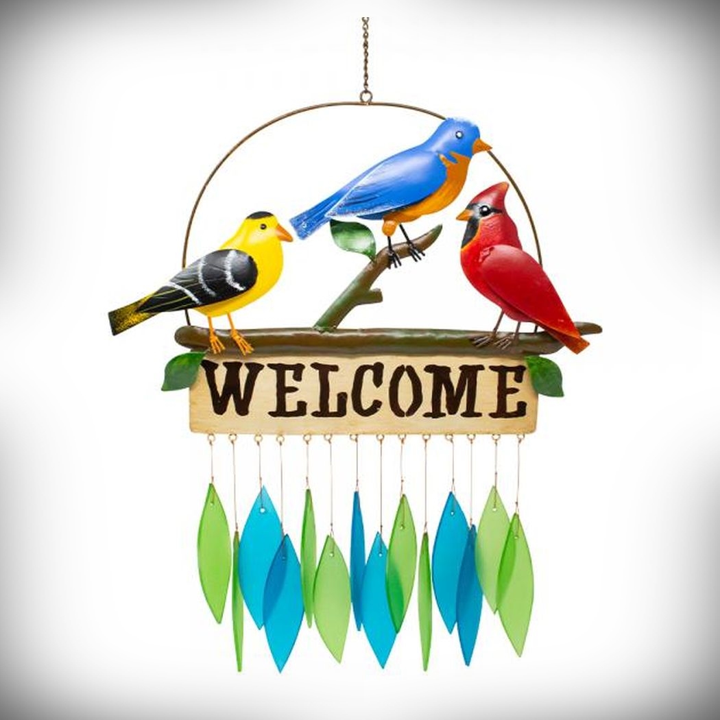 Songbird Trio Welcome Glass Wind Chime