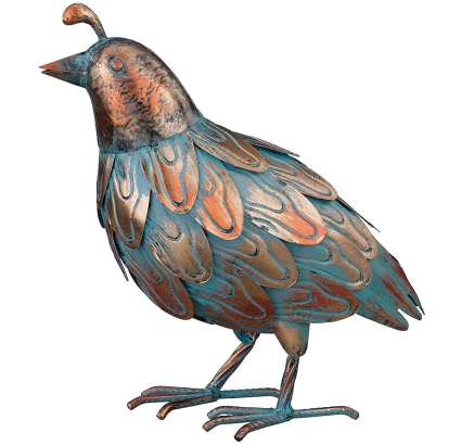 Patina Quail 3D Decor Sculpture Up