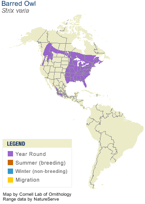 Barred Owl Range Map