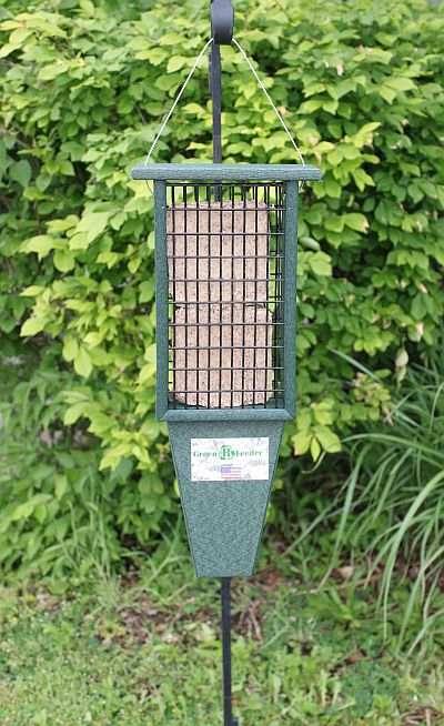 Rubicon Recycled Double Suet Tail Prop Feeder Hunter Green