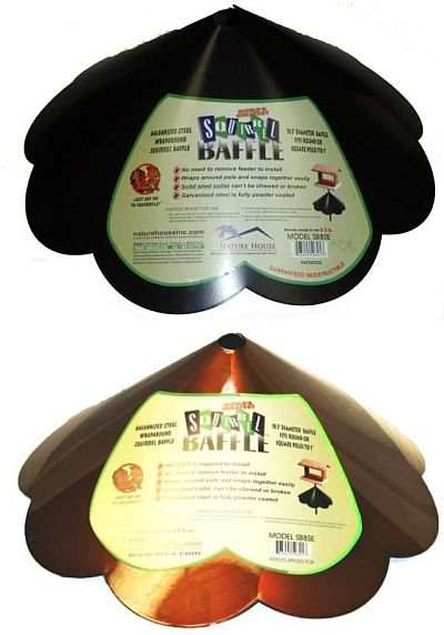 Pole Mount Wraparound Scalloped Edge Squirrel Baffle for poles 1/2" to 1" diameter.