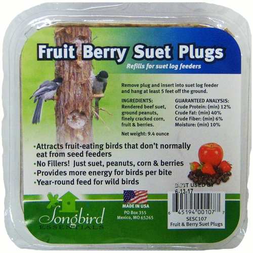 Songbird Cedar Fruit Berry Suet Plugs