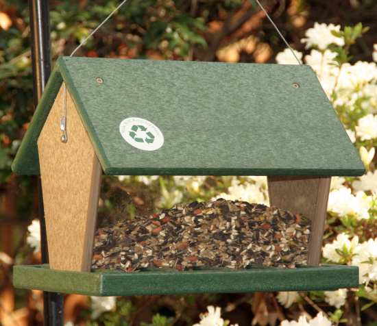 Rubicon Recycled Plastic 4 Quart Hopper Feeder Hunter Driftwood