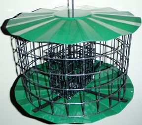 Double Cake Caged Suet Feeder Green