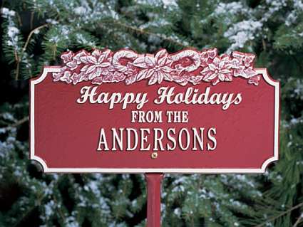 Personalized Holiday Lawn Plaque Color Options