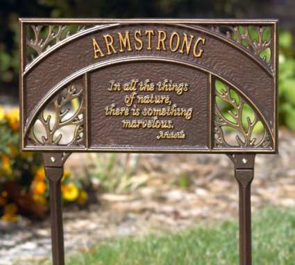 Aristotle Personalized Garden Plaque