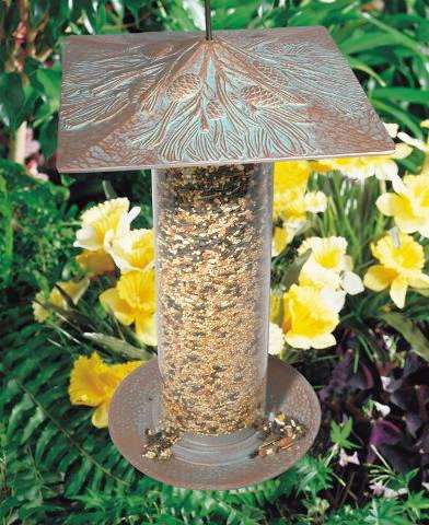 Classic Pinecone Seed Tube Feeder Large Copper Verdi