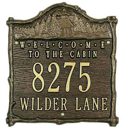Cabin Welcome Personalized Wall Plaque Bronze/Gold
