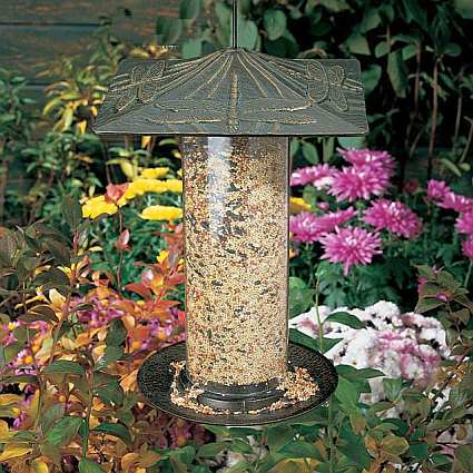 Classic Dragonfly Seed Tube Feeder Large French Bronze