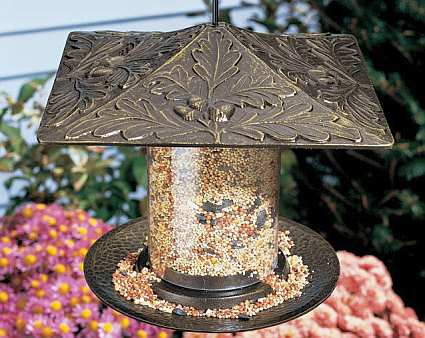 Classic Oakleaf Seed Tube Bird Feeder French Bronze