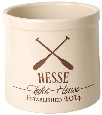 Oar Lake House Established Personalized Stoneware Crock