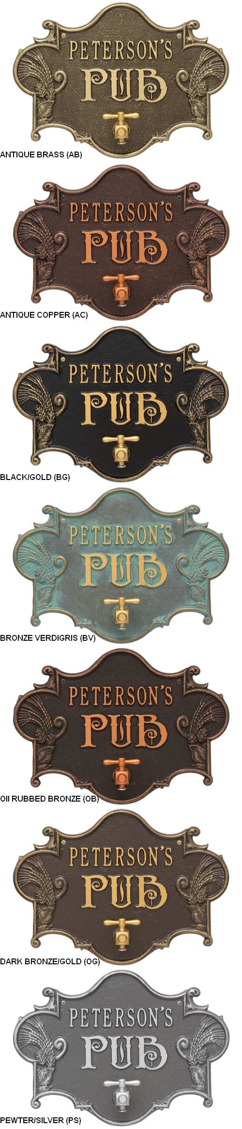 Hops & Barley Beer Pub Personalized Plaque