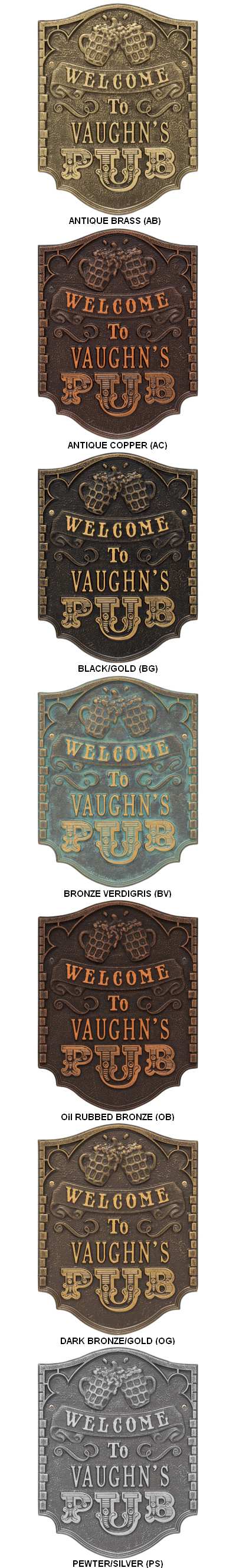 Pub Welcome Personalized Plaque