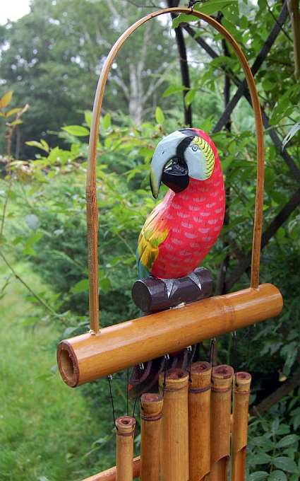 Asli Arts Animal Bamboo Windchime Parrot