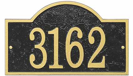 Whitehall Fast and Easy Arch House Numbers Plaque Black/Gold