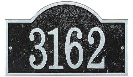 Whitehall Fast and Easy Arch House Numbers Plaque Black/Silver