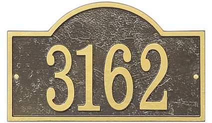Whitehall Fast and Easy Arch House Numbers Plaque Bronze/Gold