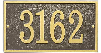 Whitehall Fast and Easy Rectangle House Numbers Plaque Bronze/Gold